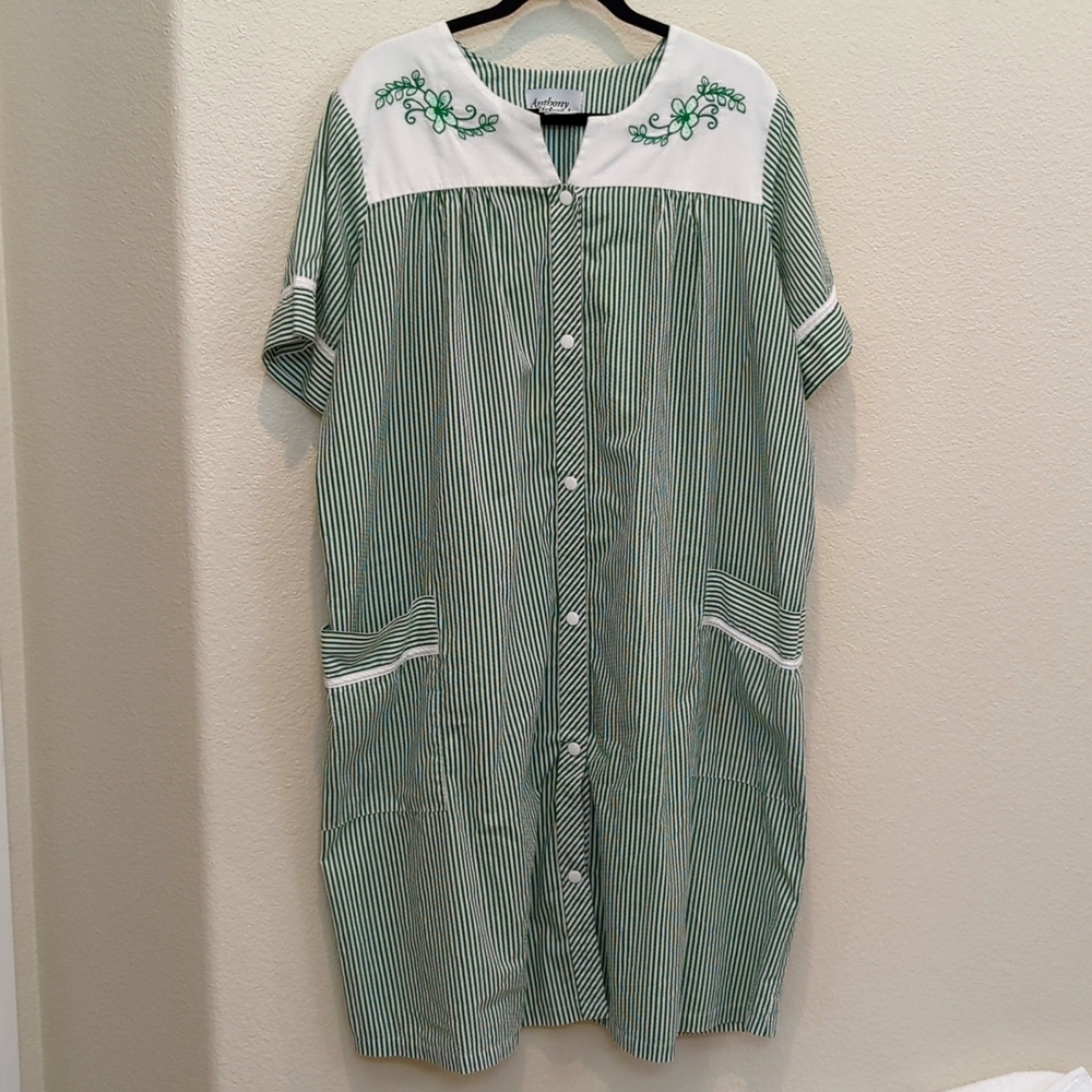 Anthony Richards Seersucker Housecoat/Robe L